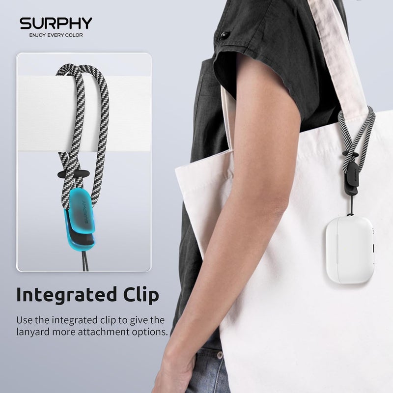 SURPHY 2 Pack Phone Lanyard for Cellphone Case, Phone Wrist Strap for Case, Cellphone Strap with 2-Color Braided, Charm Wrist Lanyard for Women, Cellphone Wrist Lanyard for Women, Black & Black - Image 3